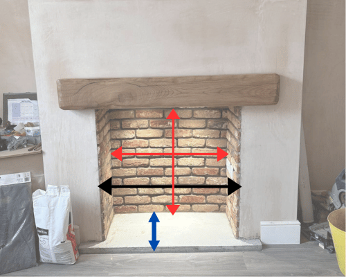 Measure for an Electric Fireplace Insert